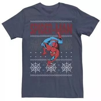 Мужская футболка-свитер с изображением Человека-паука Marvel Crawl Ugly Christmas Licensed Character