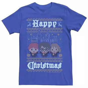 Мужская футболка-свитер в стиле Гарри Поттера Happy Christmas в стиле чиби Licensed Character
