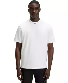 Мужская футболка свободного кроя из хлопка с добавлением эластана Hugo Boss, белый