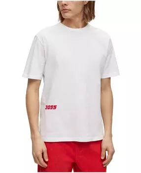 Мужская футболка свободного кроя с гоночным принтом Hugo Boss