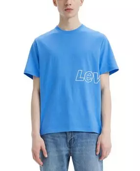 Мужская футболка свободного кроя с короткими рукавами и логотипом с запахом Levi's