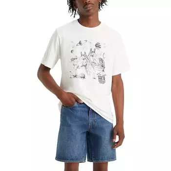 Мужская футболка свободного кроя с короткими рукавами и графикой Levi's, цвет White Cloud Dancer