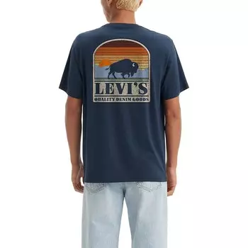 Мужская футболка свободного кроя с короткими рукавами и рисунком Levi's, цвет Denim Buffalo