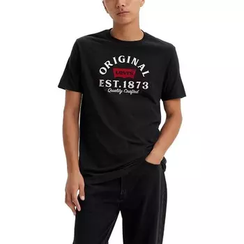 Мужская футболка свободного кроя с короткими рукавами и рисунком Levi's, цвет Surplus Black