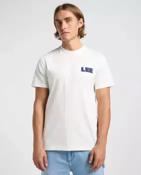 Мужская футболка свободного кроя с короткими рукавами в рабочем стиле Lee, белый