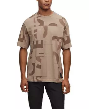 Мужская футболка свободного кроя с логотипом Hugo Boss, зеленый