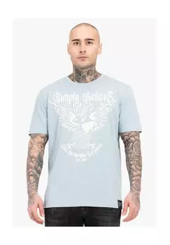 Мужская футболка свободного кроя THROPER TAPOUT, цвет Pigeon Blue