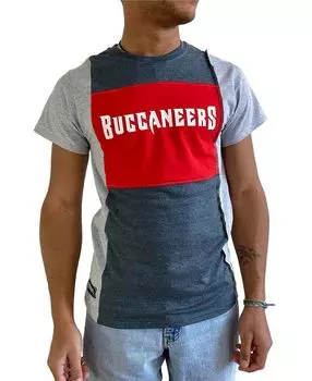 Мужская футболка tampa bay buccaneers с разрезом из меланжевой оловянной ткани Refried Apparel