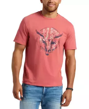 Мужская футболка Tarz Relaxed Fit с коротким рукавом и принтом "Череп быка" Buffalo David Bitton, красный