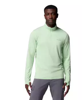 Мужская футболка Tech Trail с молнией на 1/4 Columbia, зеленый