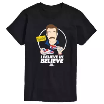 Мужская футболка Ted Lasso с принтом "Я верю" Licensed Character, черный
