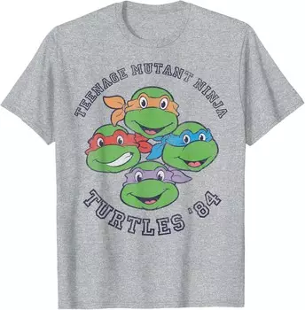 Мужская футболка Teenage Mutant Ninja Turtles Old School 1984, серый вереск