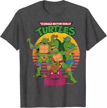 Мужская футболка Teenage Mutant Ninja Turtles Retro Sun Group, темно-серый вереск
