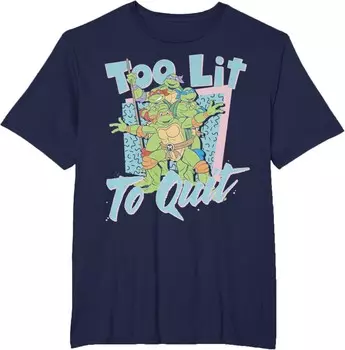 Мужская футболка Teenage Mutant Ninja Turtles Too Lit To Quit, Big and Tall Size, темно-синий