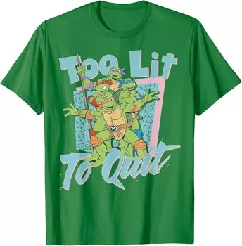 Мужская футболка Teenage Mutant Ninja Turtles Too Lit To Quit, зеленый