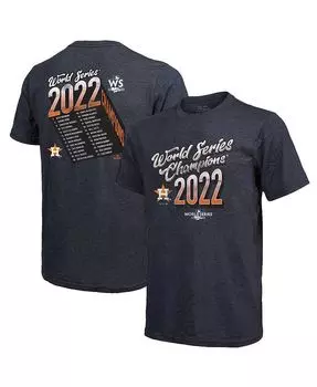 Мужская футболка темно-синего цвета Houston Astros World Series Champions 2022 Life Of The Party Tri-Blend Majestic, синий
