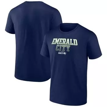 Мужская футболка темно-синего цвета с логотипом College Seattle Seahawks Big & Tall Emerald City Fanatics