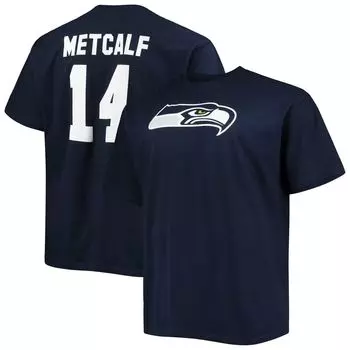Мужская футболка темно-синего цвета с логотипом DK Metcalf College Seattle Seahawks Big & Tall с именем и номером игрока Fanatics