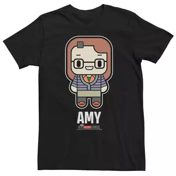 Мужская футболка «Теория большого взрыва» в стиле чиби Amy Licensed Character