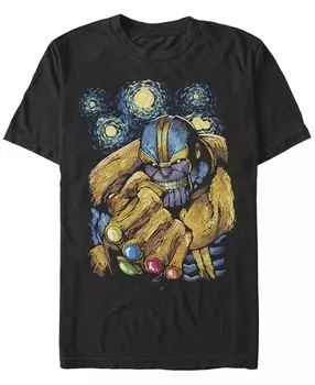 Мужская футболка thanos night с круглым вырезом и короткими рукавами Fifth Sun, черный