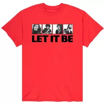 Мужская футболка The Beatles Let It Be Licensed Character, красный