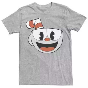 Мужская футболка The Cuphead Show с изображением большого улыбающегося лица и видеоигры Licensed Character