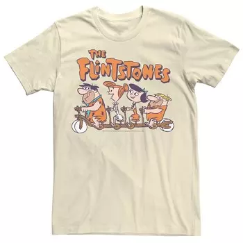 Мужская футболка The Flintstones Fred & Friends Bike Ride Licensed Character, цвет Natural