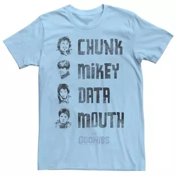 Мужская футболка The Goonies Chunk Mikey Data Mouth Name Stack Licensed Character