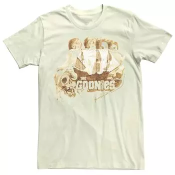 Мужская футболка The Goonies Group Shot Behind Ship Portrait Licensed Character