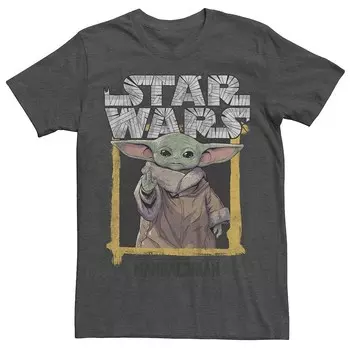 Мужская футболка The Mandalorian Baby Yoda Licensed Character, цвет Charcoal Heather
