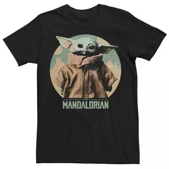 Мужская футболка The Mandalorian The Child Faded Portrait Star Wars
