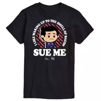 Мужская футболка The Office с принтом "Michael Scott Sue Me" Licensed Character, черный