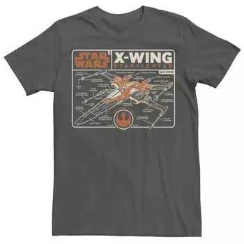 Мужская футболка The Rise of Skywalker X-Wing Schematic Frame Tee Star Wars