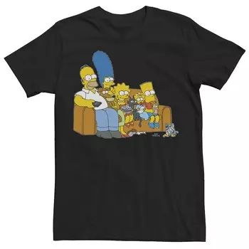 Мужская футболка The Simpsons Family Couch Gag Tee Licensed Character, черный