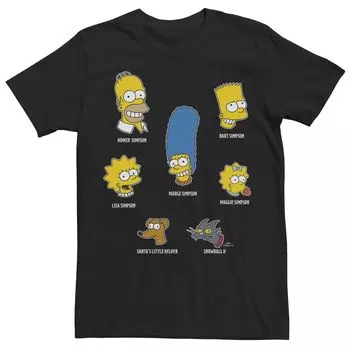 Мужская футболка The Simpsons Family Faces Licensed Character