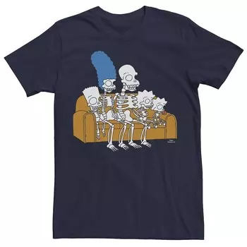 Мужская футболка The Simpsons Family Skeletons Couch Gag Tee Licensed Character, темно-синий