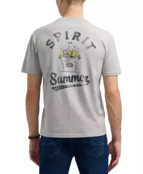Мужская футболка Thirstk с коротким рукавом и круглым вырезом, принт "Spirit of Summer" Buffalo David Bitton, серый