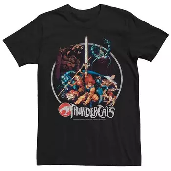 Мужская футболка ThunderCats Group Shot в винтажном стиле с круглым вырезом Licensed Character, черный