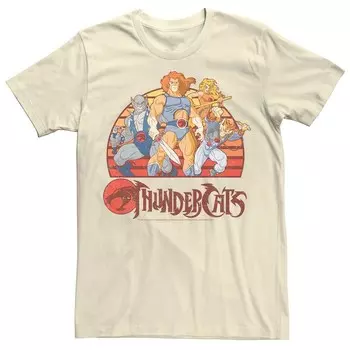 Мужская футболка ThunderCats Group в стиле ретро с закатом Licensed Character, цвет Natural
