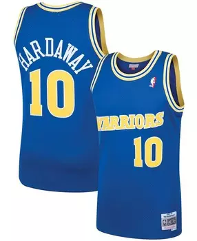 Мужская футболка tim hardaway royal golden state warriors 1990 hardwood classics swingman player Mitchell & Ness