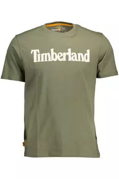 Мужская футболка Timberland хлопковая с логотипом бренда, зеленый