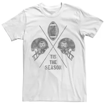 Мужская футболка Tis The Season с потертостями Football Icons Licensed Character, белый