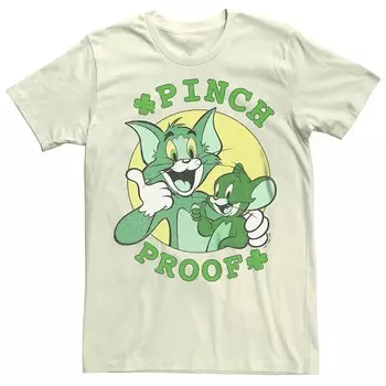 Мужская футболка Tom And Jerry Pinch Proof ко Дню Святого Патрика Licensed Character, цвет Natural