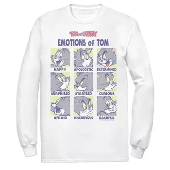 Мужская футболка Tom And Jerry The Many Emotions Of Tom с портретными панелями Licensed Character