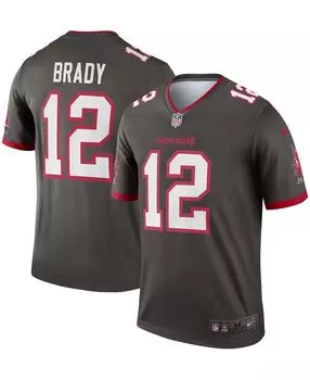 Мужская футболка Tom Brady Pewter Tampa Bay Buccaneers Alternate Legend Nike