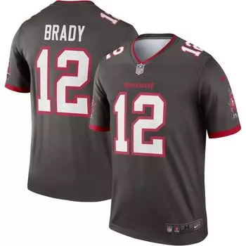 Мужская футболка Tom Brady Pewter Tampa Bay Buccaneers Alternate Legend Nike