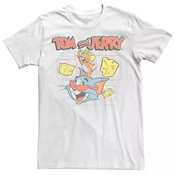 Мужская футболка «Том и Джерри» в очках и сырной футболке Licensed Character