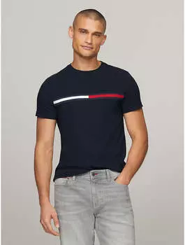 Мужская футболка Tommy Hilfiger с логотипом-флагом, черный