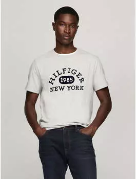 Мужская футболка Tommy Hilfiger Varsity Monotype с логотипом, цвет grey heather