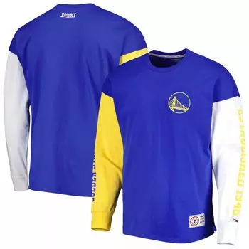 Мужская футболка Tommy Jeans Royal Golden State Warriors Richie Color Block с длинным рукавом
